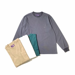The North Face purple labelノースフェイスパープルポケットロゴ刺繍長袖Tシャツ