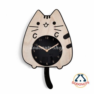 掛け時計 オシャレ デジタル 壁掛け時計 おしゃれ 北欧 静音 猫 木目調 hdスウェング 連続秒針 木製 見やすい かわいい ギフト 壁飾り 子