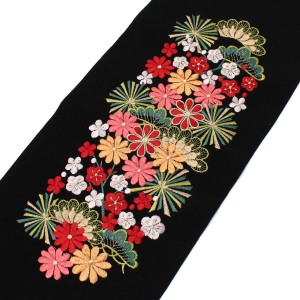 半衿 刺繍 振袖 半襟 袴 松 菊 梅 黒 シルエリー 成人式 卒業式 結婚式 和装 着物