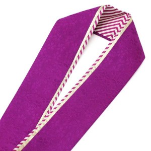重ね襟 振袖 袴 重ね衿 伊達襟 色合わせ 3重 三重 三色 リバーシブル 白/紫 ストライプ 縞 成人式 卒業式