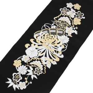 半衿 刺繍 振袖 半襟 袴 乱菊 梅 黒に金 シルエリー 成人式 卒業式 結婚式 和装 着物