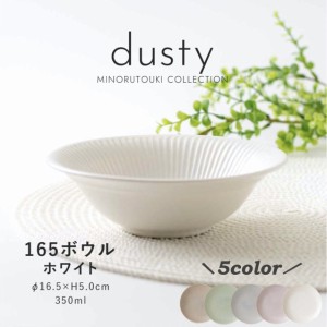 みのる陶器 【dusty】 ダスティ 中鉢 おしゃれ サラダボウル 北欧 煮物鉢 カフェボウル シリアルボウル 洋食器 和食器 美濃焼 16.5cm