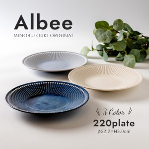 みのる陶器 【Albee】 アルビー 大皿 おしゃれ 取り皿 パスタ皿  盛り付け皿 北欧 和食器 洋食器 美濃焼  22cm