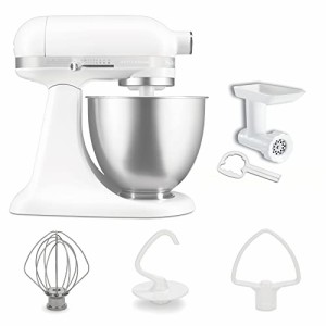 キッチンエイド KitchenAid 3.5QTスタンドミキサー+フードグラインダー特別セット シャイニーホワイト