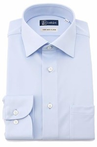 [アイシャツ] i-shirt 完全ノーアイロン ストレッチ 超速乾 レギュラーフィット 長袖 アイシャツ ワイシャツ メンズ サックス 新レギ