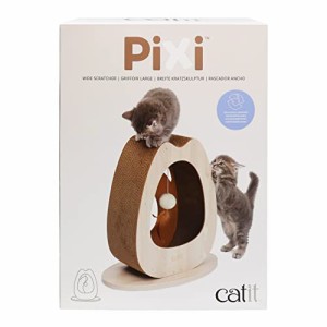 Catit Pixi スクラッチャーWide 猫用ファニチャー 猫型爪とぎ 自立式 ダンボール インテリア 45×23.5×44cm