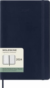 モレスキン 手帳 2024 年 1月始まり 12カ月 ウィークリー ダイアリーソフトカバー ラージサイズ(横13cm×縦21cm) サファイアブ