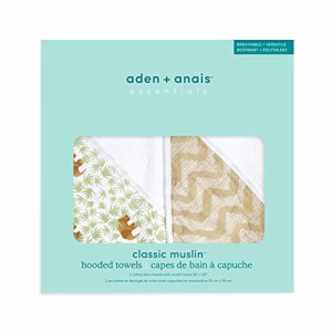 aden + anais essentials(エイデンアンドアネイ エッセンシャルズ) 【日本正規品】 フード付 タオル 2枚入り tanza