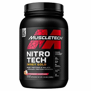 【国内正規品】Muscletech(マッスルテック) ニトロテック 100%WHEY GOLD ホエイゴールド ストロベリー 907g