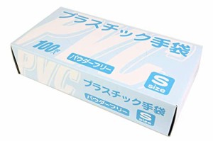 つばさ 使い捨て手袋 プラスチックグローブ パウダーフリー クリア色 Sサイズ 100枚入