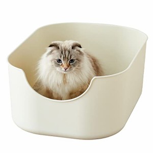 【OFT】 TALL WALL BOX L アイボリー 本体 猫用トイレ 本体 大きい猫 大きいトイレ ゆったり広々サイズ 飛び散り防止ハイタイ