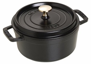 staub ストウブ 「 ピコ ココット ラウンド ブラック 18cm 」 両手 鋳物 ホーロー 鍋 IH対応 【シリアルナンバー付き日本品】