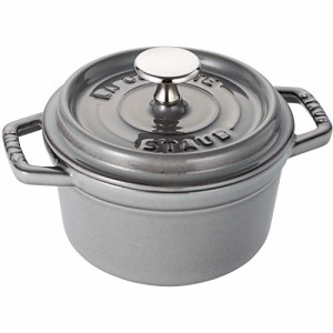 staub ストウブ 「 ピコ ココット ラウンド グレー 14cm 」 小さい 両手 鋳物 ホーロー 鍋 IH対応 【日本品】 La Coco