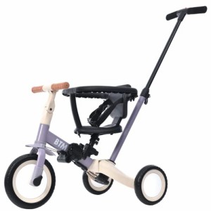 BTM 子供用三輪車 4in1 ベビーカー バイク 三輪車のりもの ランニング 超軽量 押し棒付き ハンドル調整可能 自転車 おもちゃ 乗用玩具