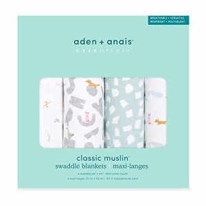 aden + anais essentials(エイデンアンドアネイエッセンシャルズ) 【日本正規品】おくるみ スワドル 4本入り ベビー 新生