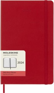 モレスキン 手帳 2024 年 1月始まり 12カ月 デイリー ダイアリー ハードカバー ラージサイズ(横13cm×縦21cm) スカーレットレ