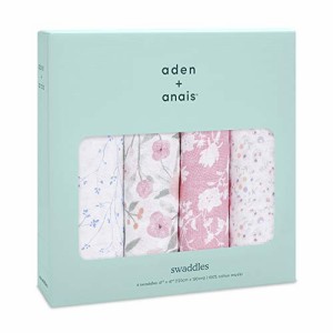 aden + anais(エイデンアンドアネイ) 【日本正規品】出産祝い ベビーギフト モスリンスワドルおくるみ 4枚セット mon Fleur