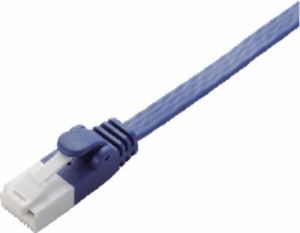 エレコム LANケーブル CAT6A 15m ツメが折れない 爪折れ防止コネクタ cat6a準拠 スーパーフラット ブルーメタリック LD-GF