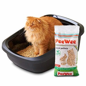 【OFT】 PeeWee エコビッグ ブラック 本体+木製ペレット猫砂2.8kg(4.4L)セット シーツのいらないシステムトイレ 崩れるタイプ