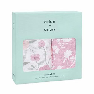 aden + anais(エイデンアンドアネイ) 【日本正規品】出産祝い ベビーギフト モスリンスワドルおくるみ 2枚セット mon Fleur