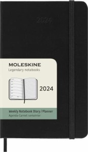 モレスキン 手帳 2024 年 1月始まり 12カ月 ウィークリー ダイアリー ハードカバー ポケットサイズ(横9cm×縦14cm) ブラック