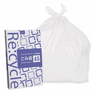 【ケース販売】 紺屋商事(Konya Corporation) ゴミ袋 白色半透明 45L×100枚×3(便利な箱入り) リサイクル原料使用 厚