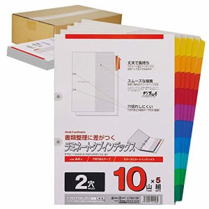 マルマン インデックス A4 2穴 インデックスシート 10山 5組 10冊 LT4210FX10