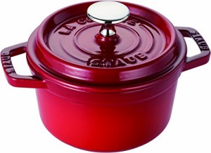 staub ストウブ 「 ピコ ココット ラウンド チェリー 14cm 」 小さい 両手 鋳物 ホーロー 鍋 IH対応 【日本品】 La Coc