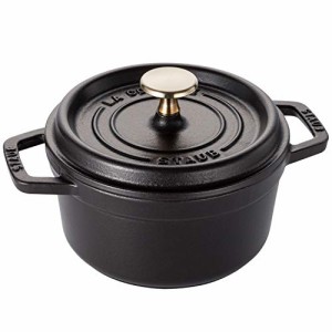 staub ストウブ 「 ピコ ココット ラウンド ブラック 16cm 」 小さい 両手 鋳物 ホーロー 鍋 IH対応 【日本品】 La Coc