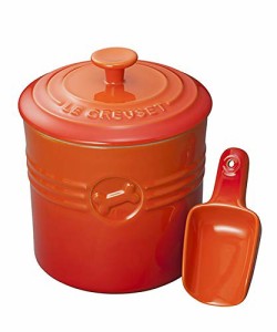 ル・クルーゼ(Le Creuset) フードコンテナ ペットフード・コンテナー(スクープ付き) 犬 猫 オレンジ 【日本品】