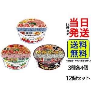 サンポー 焼豚ラーメンシリーズ 3種各4個セット (焼豚・長浜・熊本)