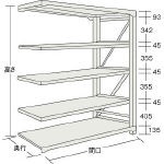 トラスコ中山   M10型重量棚 1500X620XH1800 5段 連結 NG M10-6565B [A170907]