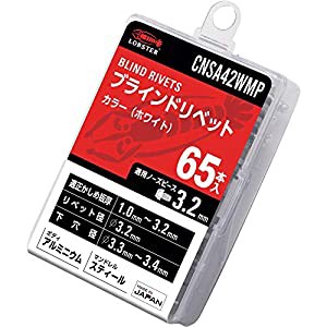 ロブテックス エビ ブラインドリベット  カラーブラインドリベット（ホワイト） アルミ/スティール製 4-2（65本入） エコパック CNSA42WM