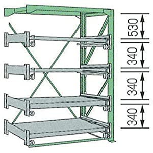ムラテック KDS 【代引不可】 【個人宅不可】 金型収納ラック  スライドラックSSR10-2009-4HR SSR10-2009-4HR [I270303]