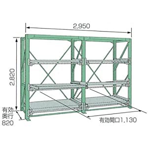 ムラテック KDS 【代引不可】 【個人宅不可】 金型収納ラック  スライドラックSSR10-2812-3FTR SSR10-2812-3FTR [I270303]