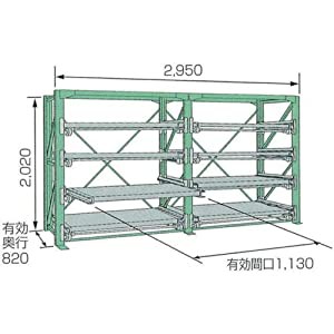 ムラテック KDS 【代引不可】 【個人宅不可】 金型収納ラック  スライドラックSSR10-2012-4FTR SSR10-2012-4FTR [I270303]