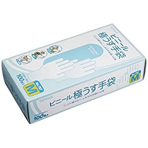 東和コーポレーション ニトリルゴム使い捨て手袋  使い捨て手袋 ビニール極うす手袋 粉無 M （100枚入） 787-M [I270303]