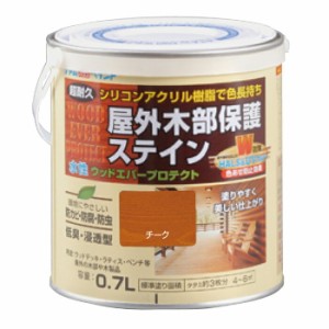 アトムハウスペイント 塗料 ペンキ 水性ウッドエバープロテクト 0.7L  チーク  [A190601]