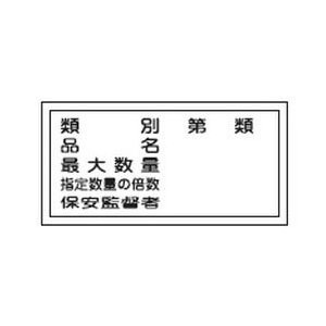 日本緑十字社 消防・危険物標識 類別・品名・保安監督者 300×600mm エンビ No.054016 [A061701]