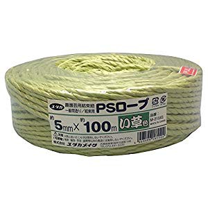 ユタカメイク PSロープ 平巻（い草色） 5mm×100m イグサイロ M-215IG [A201201]