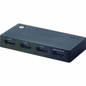 エレコム エレコム HDMI切替器 3入力1出力 ケーブルなしモデル ブラック DH-SWL3BK [A230101]