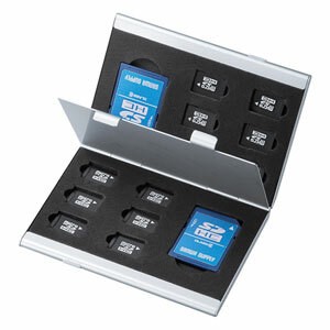 サンワサプライ アルミメモリーカードケース（microSDカード用・両面収納タイプ） FC-MMC5MICN2 [A180105]
