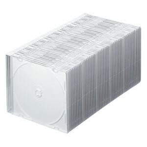 サンワサプライ Blu-ray・DVD・CDケース（スリムタイプ・50枚セット・ホワイト） FCD-PU50MWN2 [F040323]