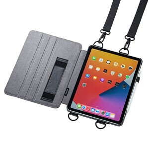 サンワサプライ 【代引不可】 iPad Air 2020  スタンド機能付きショルダーベルトケース PDA-IPAD1712BK [F040323]