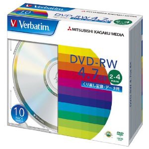 三菱化学メディア データ用DVD-RW 2-4倍速 [25072] DHW47Y10V1 [F040218]