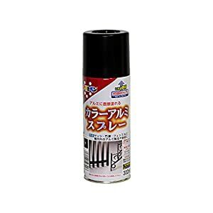 アサヒペン カラーアルミスプレー 300ML 黒   [665-507907]