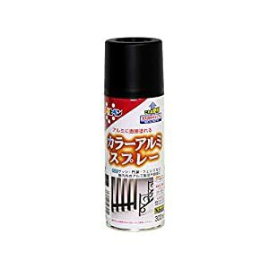 アサヒペン カラーアルミスプレー 300ML ツヤ消し黒   [665-507914]