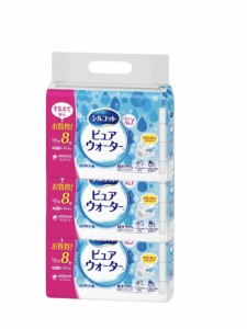 ユニ・チャーム シルコットピュアウォーターウェットティッシュ詰替 58枚×8個パック??3セット