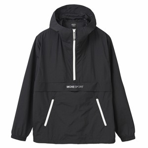 デサント DESCENTE ムーブスポーツ ナイロンスパンライク アノラックパーカー（ユニセックス） DMMWJF10-BK