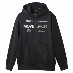 デサント DESCENTE ムーブスポーツ ライトスムーススウェット オーセンティックロゴ フルジップフーディー（ユニセックス） DMMWJF20-BK